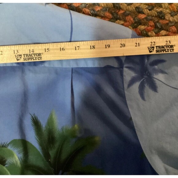 RJC Men’s Vtg Hawaiian Shirt 2XL Blue White Station Wagon Cars Aloha Pocket - Picture 12 of 16